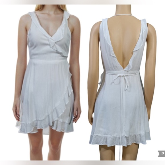 Honey Belle White Ruffled Tie Front Sundress - Picture 1 of 8